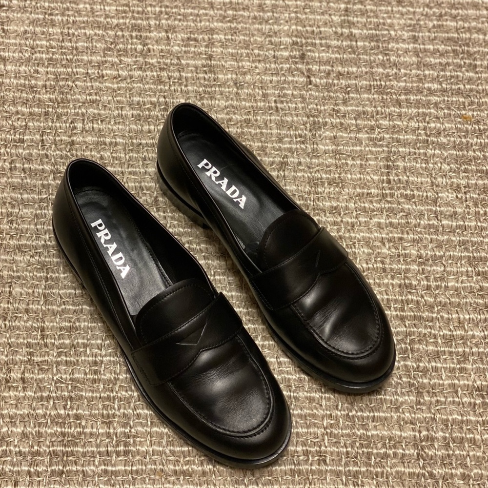 Prada leather loafer